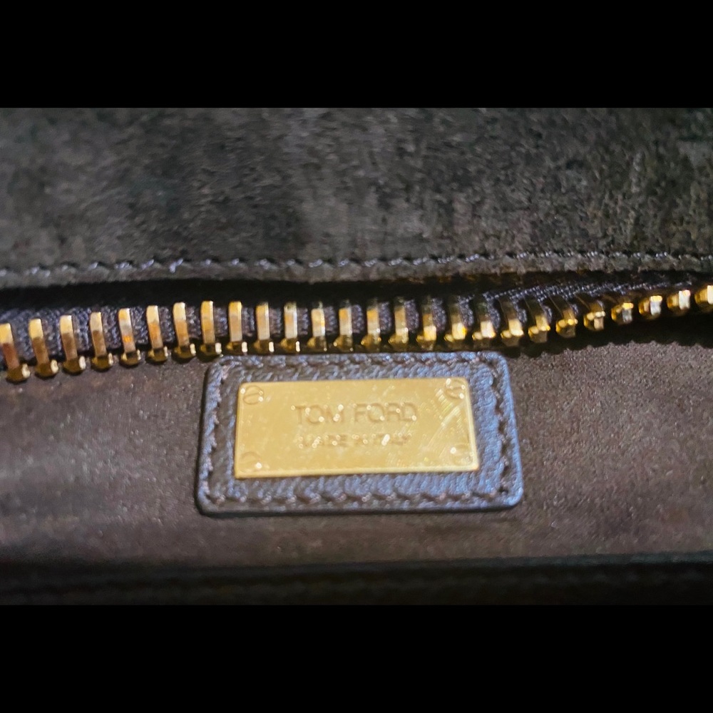 💯% Tom Ford Natalia brown suede turn lock bag - Picture 11 of 13